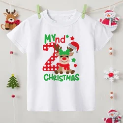 Camiseta navideña con ciervo para niño