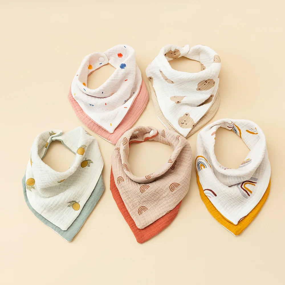 Babero bandana triangular de algodón para bebé – Antisaliva - imagen 4