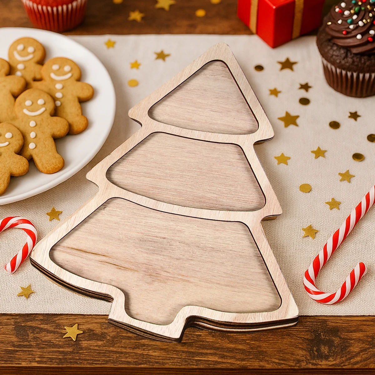 Palé de madera decorativo con árbol de Navidad - imagen 3