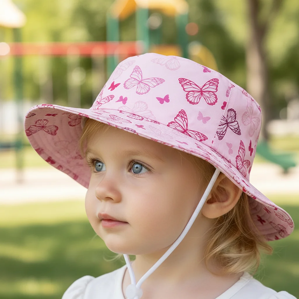 Gorra panamá algodón dibujos animados con protección solar bebé - imagen 3