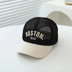 Gorra de béisbol de malla transpirable para bebé con visera solar