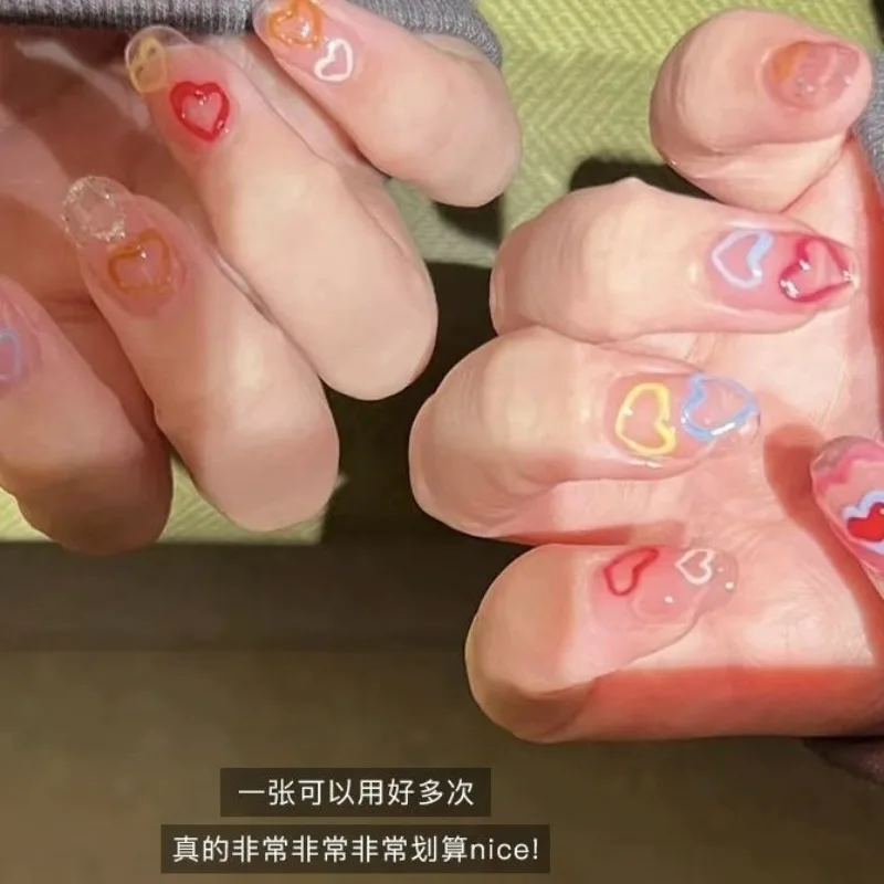 Pegatinas 3D de corazón rosa y colores para niñas, gelatina - imagen 3