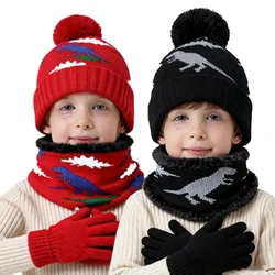 Gorro de invierno dinosaurio para niños con orejeras