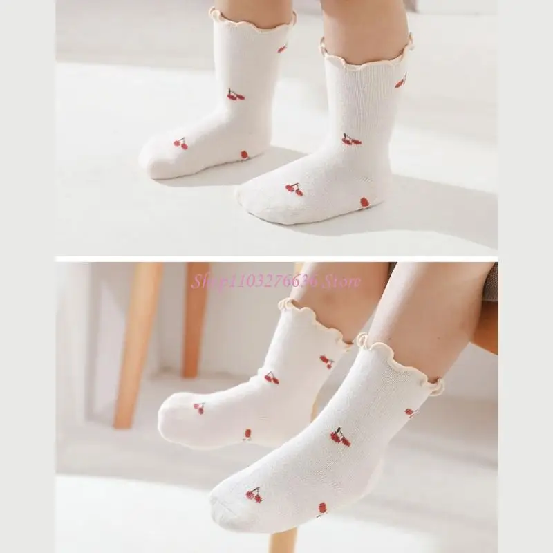 Calcetines con volantes elásticos para niñas suaves interior y exterior - imagen 2