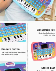Tableta LED educativa para niños con letras y música