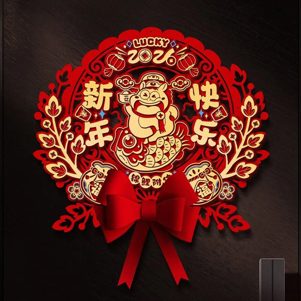 Pegatinas de puerta para Año Nuevo Chino 2026 – Diseño animado de buena suerte - imagen 4