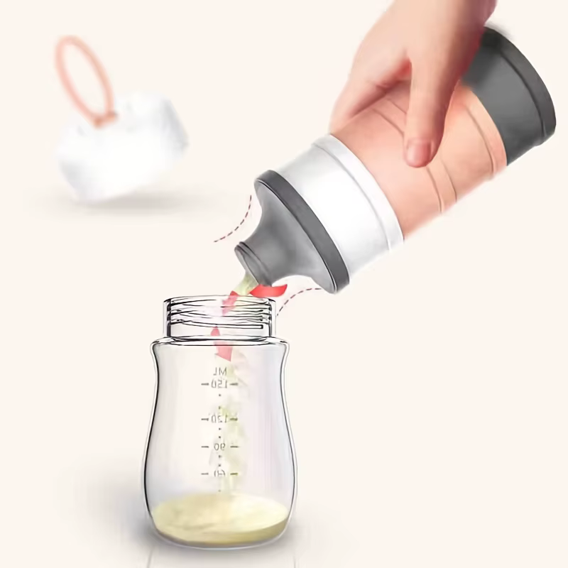 Dispensador portátil de leche en polvo con 4 compartimentos