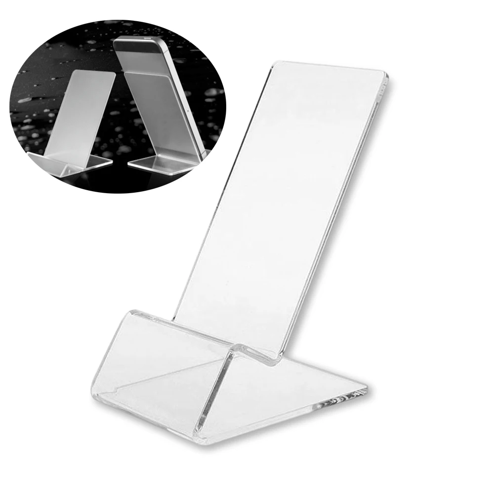 Soporte para móvil de acrílico transparente, mini de mesa