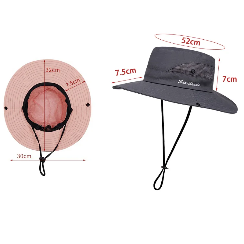 Gorro tipo panamá con protección solar y agujero para coleta - imagen 4