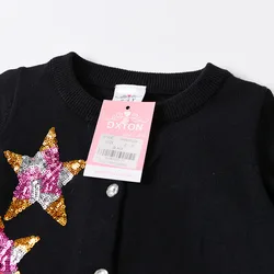 DXTON cárdigan de punto con lentejuelas estelares para niñas