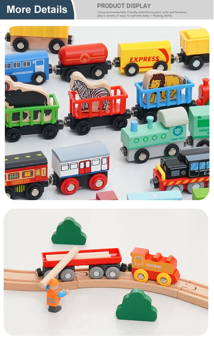 Tren magnético sobre vías de madera