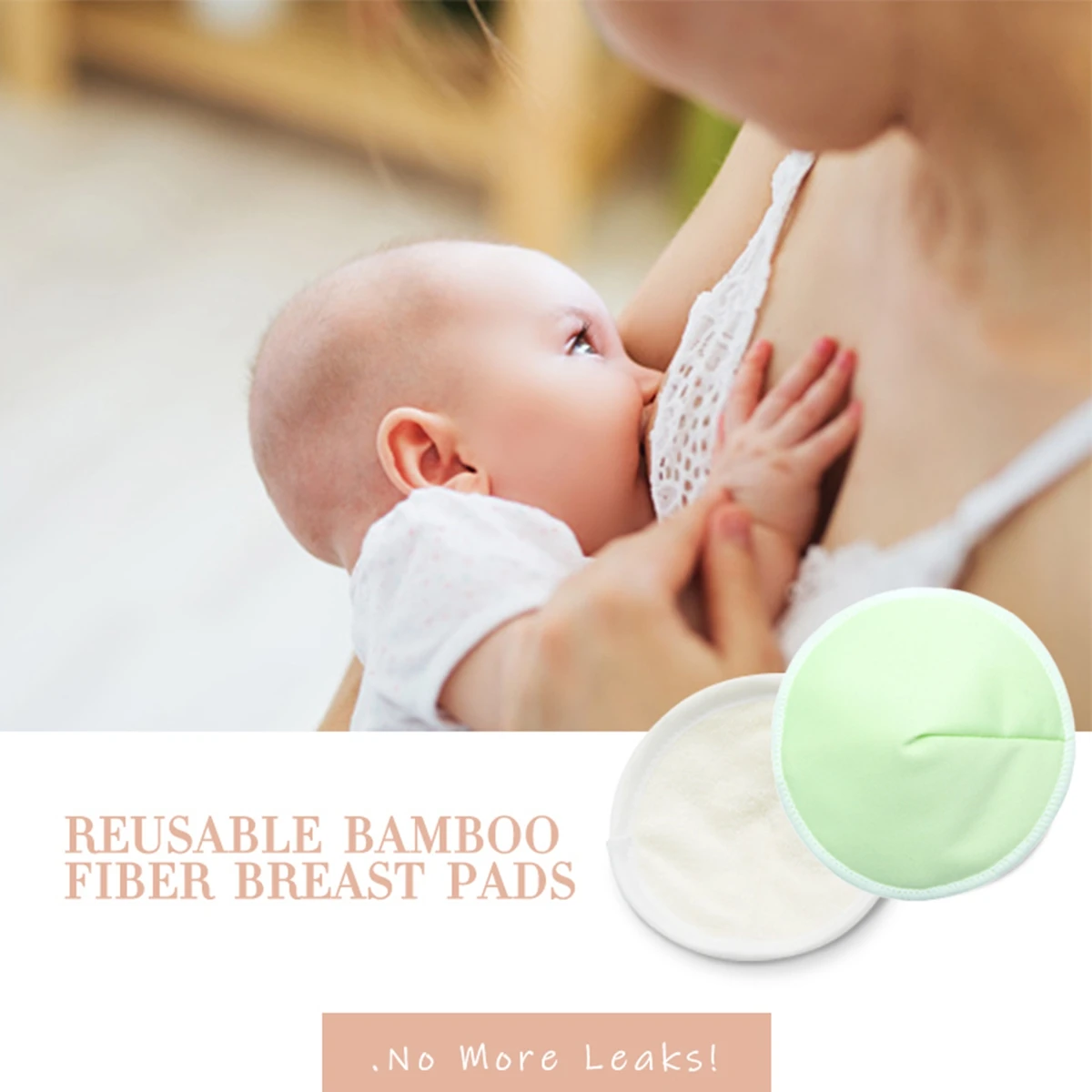 Almohadillas de bambú orgánico para lactancia