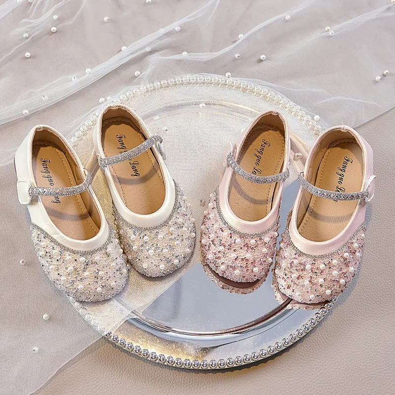 Zapatos de princesa para niña con suela blanda y brillo - imagen 4