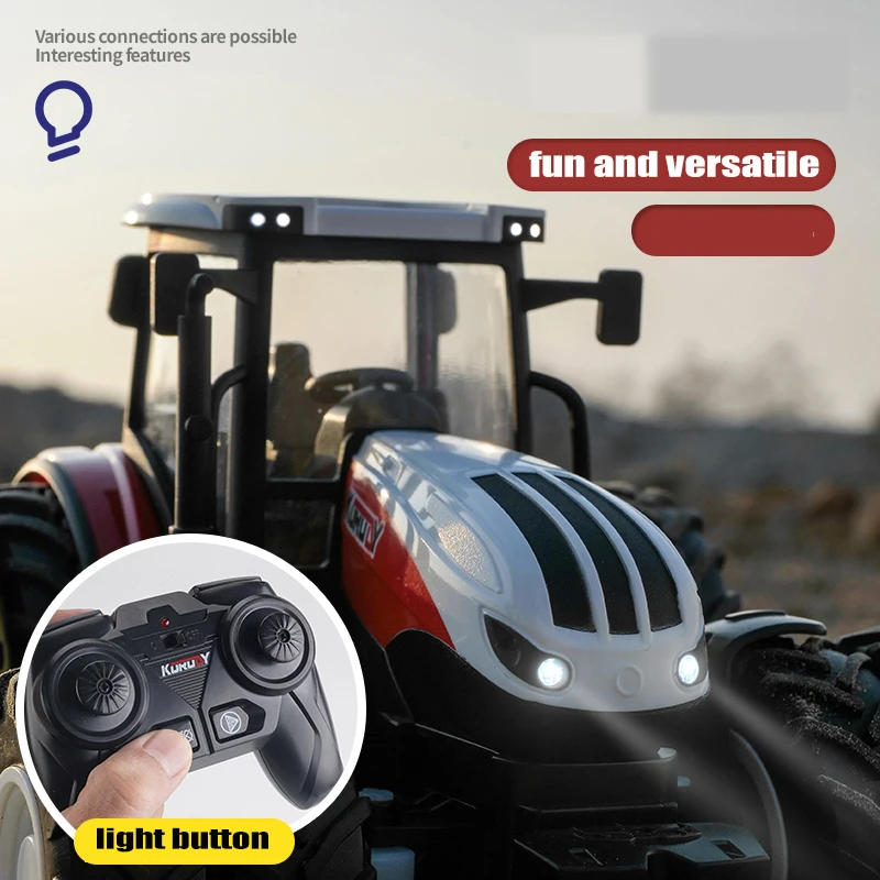 Tractor de granja a control remoto con remolque 2.4G para niños - imagen 3