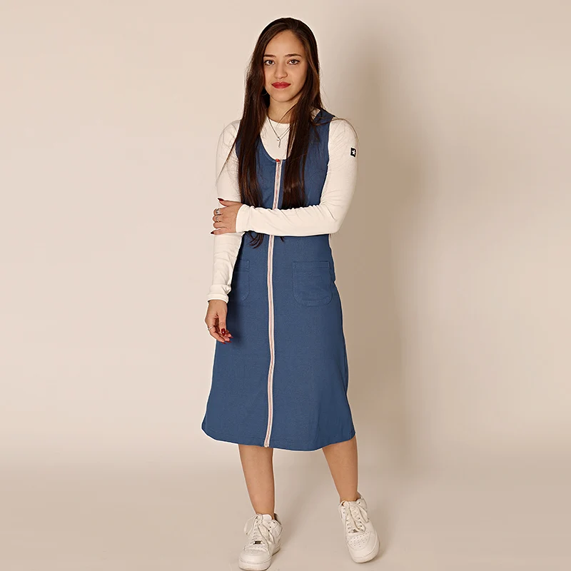AA Vestido vaquero con cremallera y camiseta interior de manga larga - imagen 2