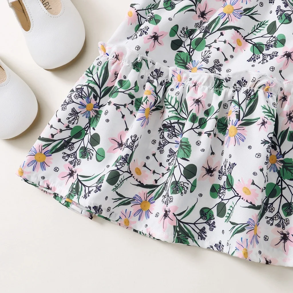 Vestido floral sin mangas para niños pequeños – Estilo retro línea A - imagen 3