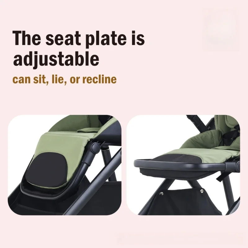 Cochecito de bebé ligero 2 en 1 plegable y portátil para exteriores - imagen 2