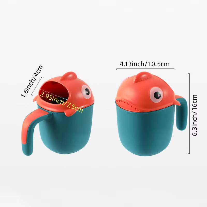 Taza de champú tiburón naranja baño