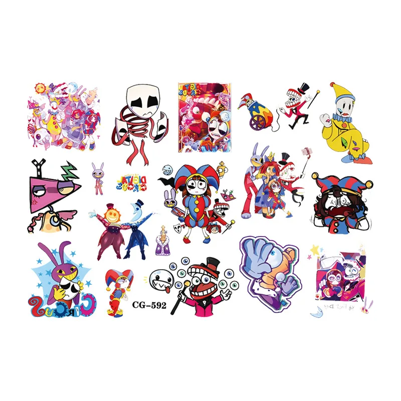 Pegatinas tatuajes temporales con diseño de circo digital infantil - imagen 2