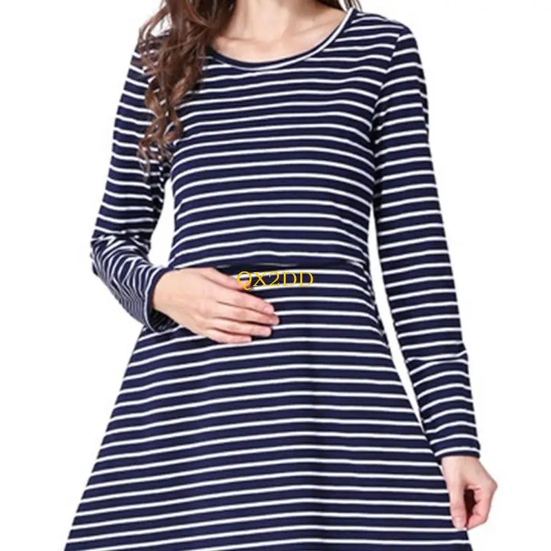 QX2D Camisa lactancia manga larga algodón para maternidad - imagen 3