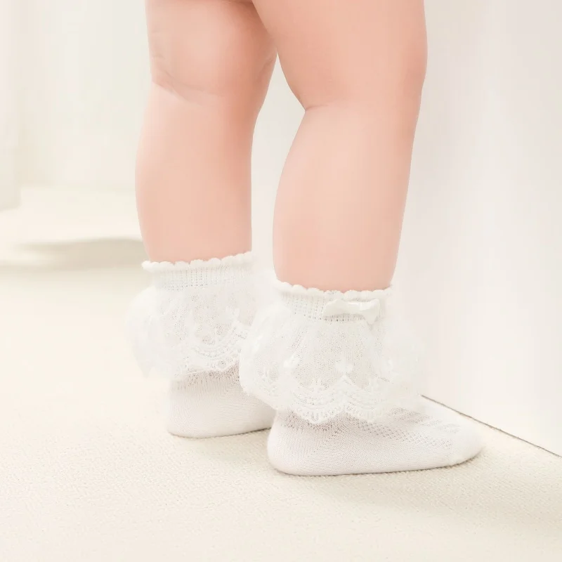 Calcetines altos de niña con lazo de encaje estilo Lolita - imagen 5
