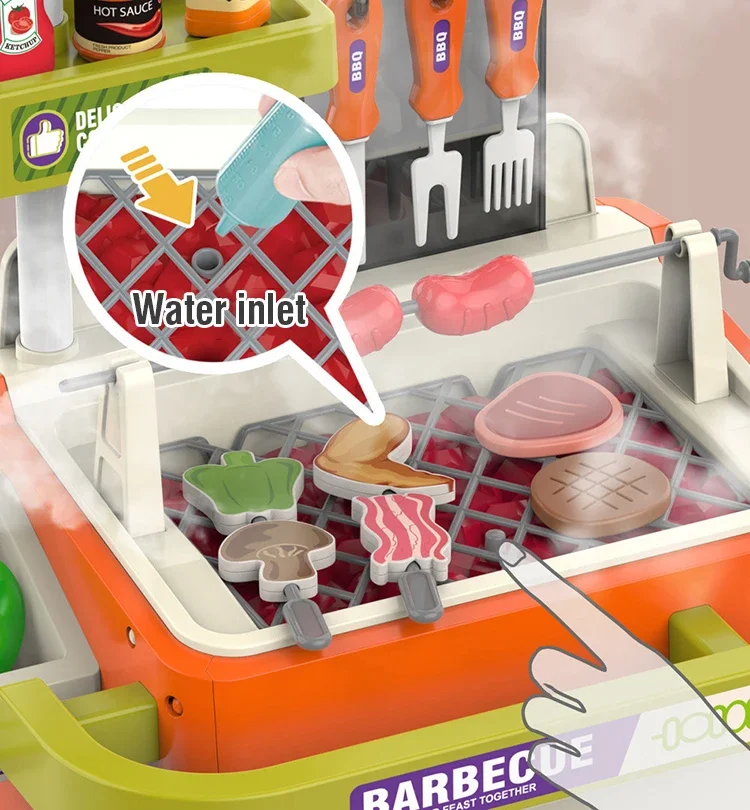 Juego de cocina infantil chef con carrito para barbacoa y luces - imagen 2