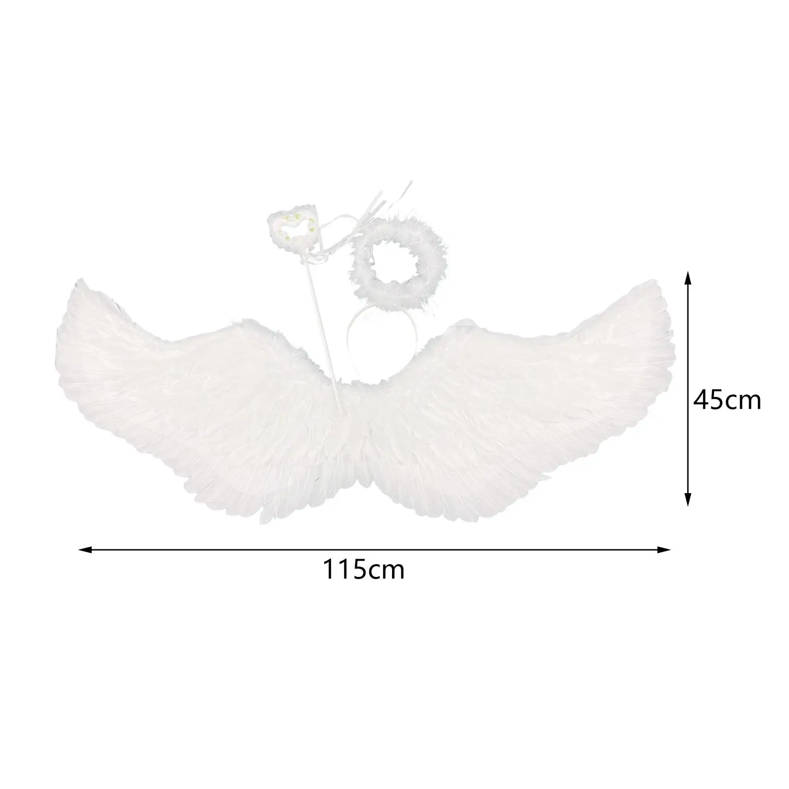 Angel Wing and Halo Set Fancy Dress White for Cosplay Photography Festive Angel Wing and Halo Set Fancy Dress White for Cosplay Photography Festive