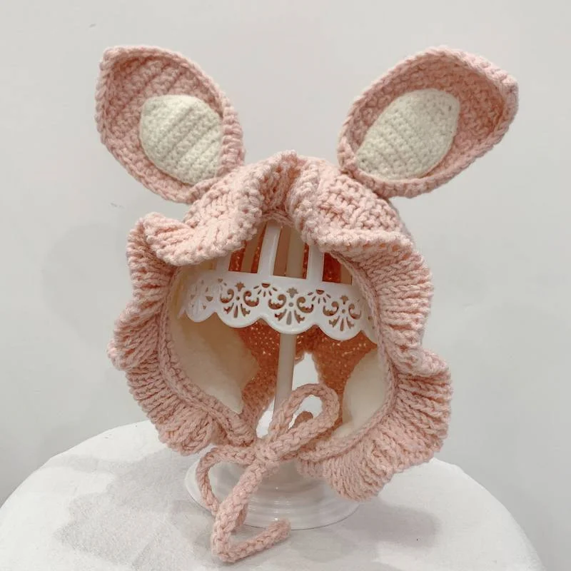 Gorro invierno bebé niña en tejido cálido con protección oídos - imagen 2