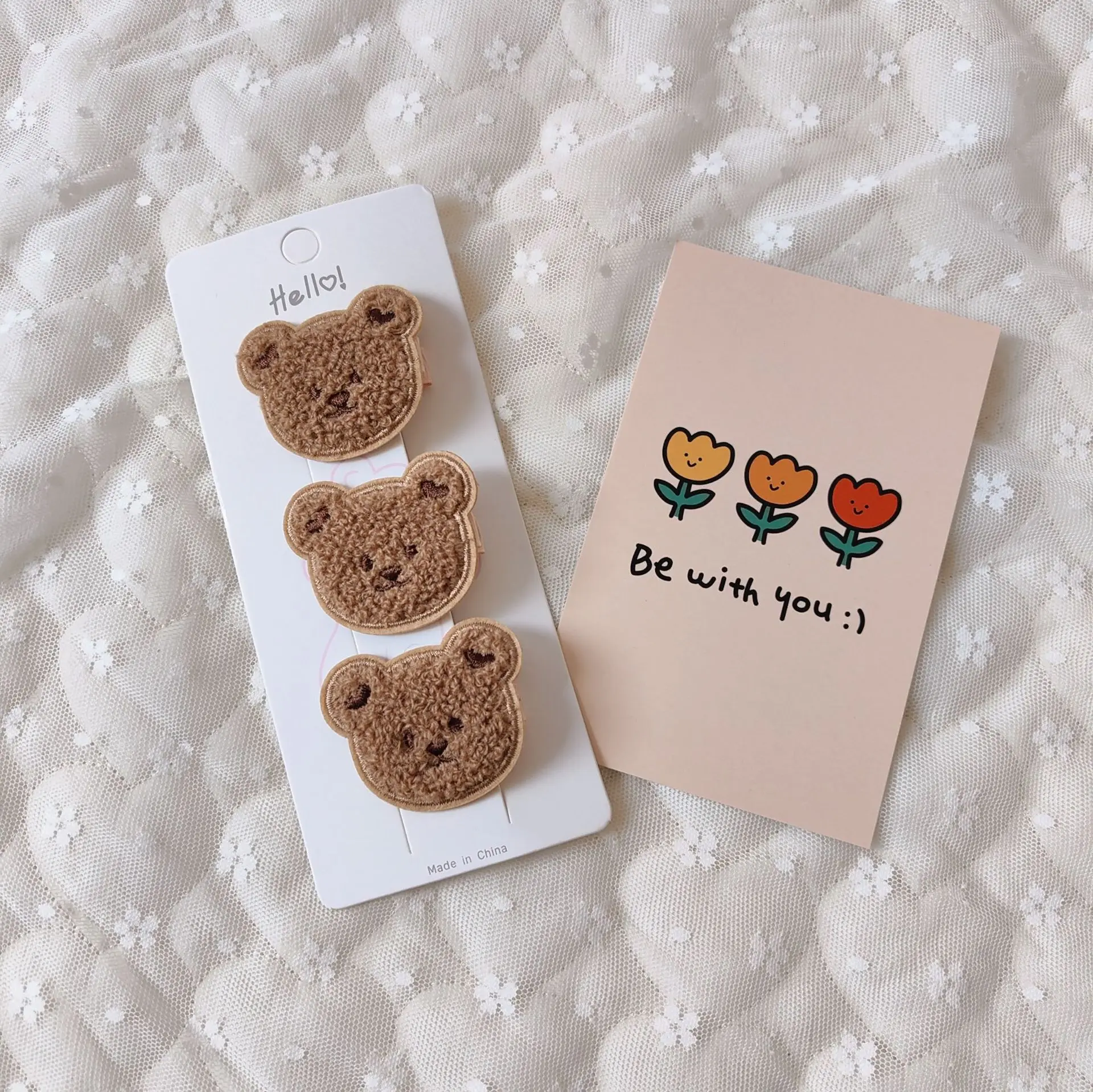 Pinza de pelo infantil con osito y conejito – Lindo detalle - imagen 5