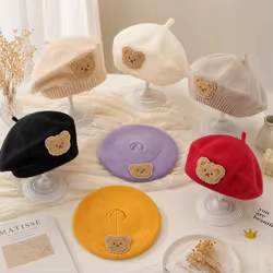 Gorro de punto elástico y transpirable con dibujo de oso