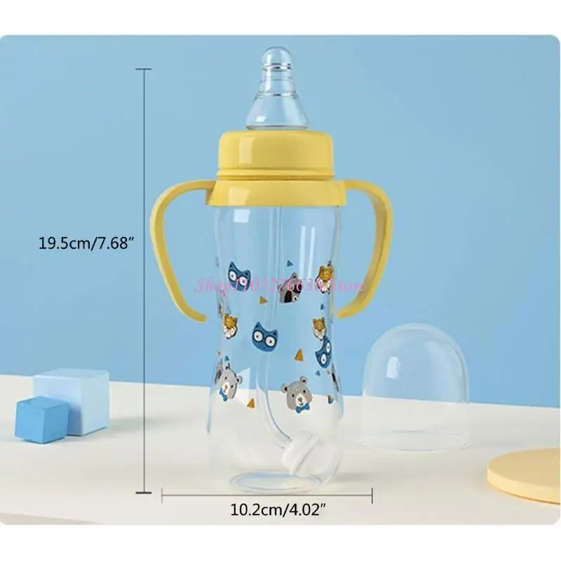 Biberón de silicona con asas para bebés, dibujos animados - imagen 4
