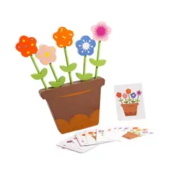 Juego de memoria infantil de flores de madera – Educativo