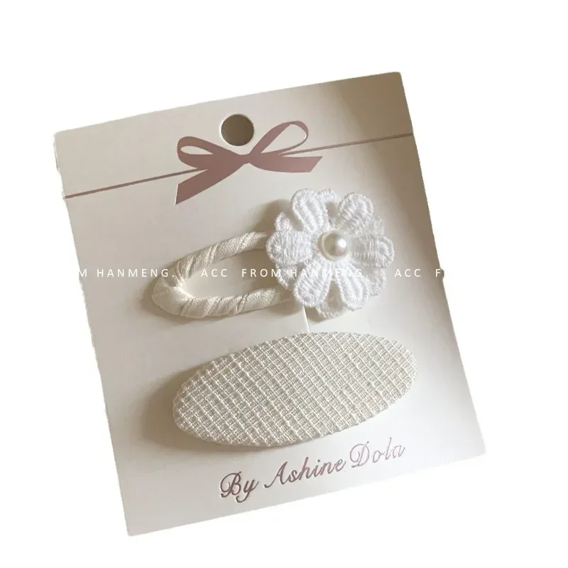 Pinza de pelo encaje retro para niñas - Lazo beige flor mariposa