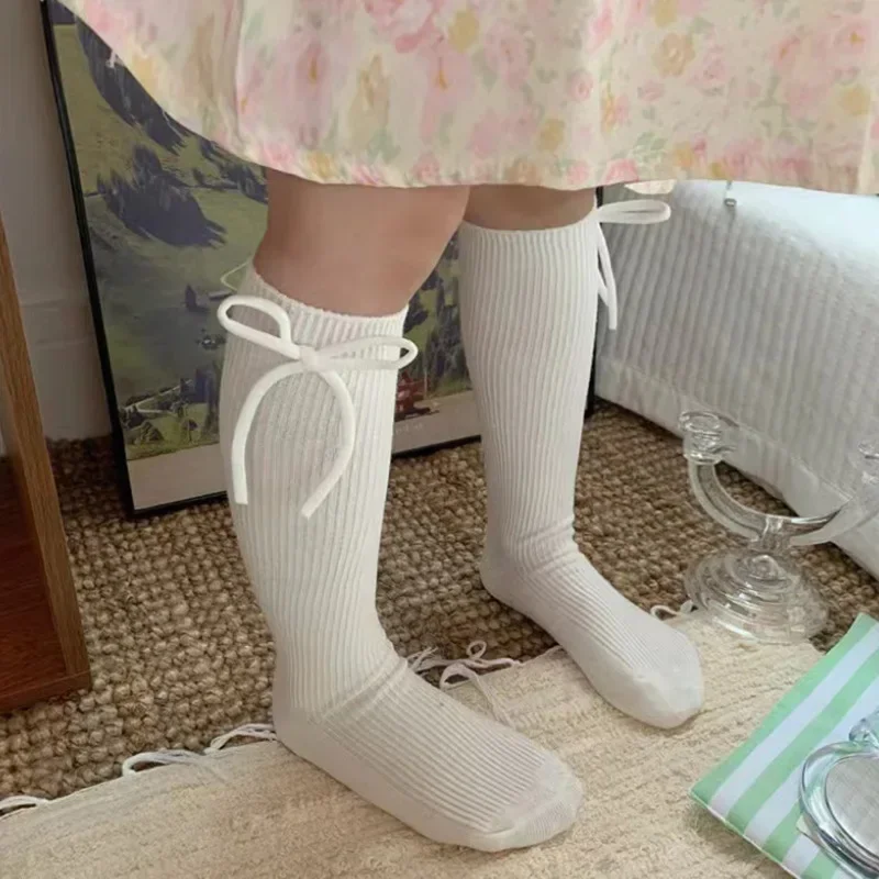 Calcetines de pantorrilla con lazo para niños – Estilo retro escolar - imagen 5