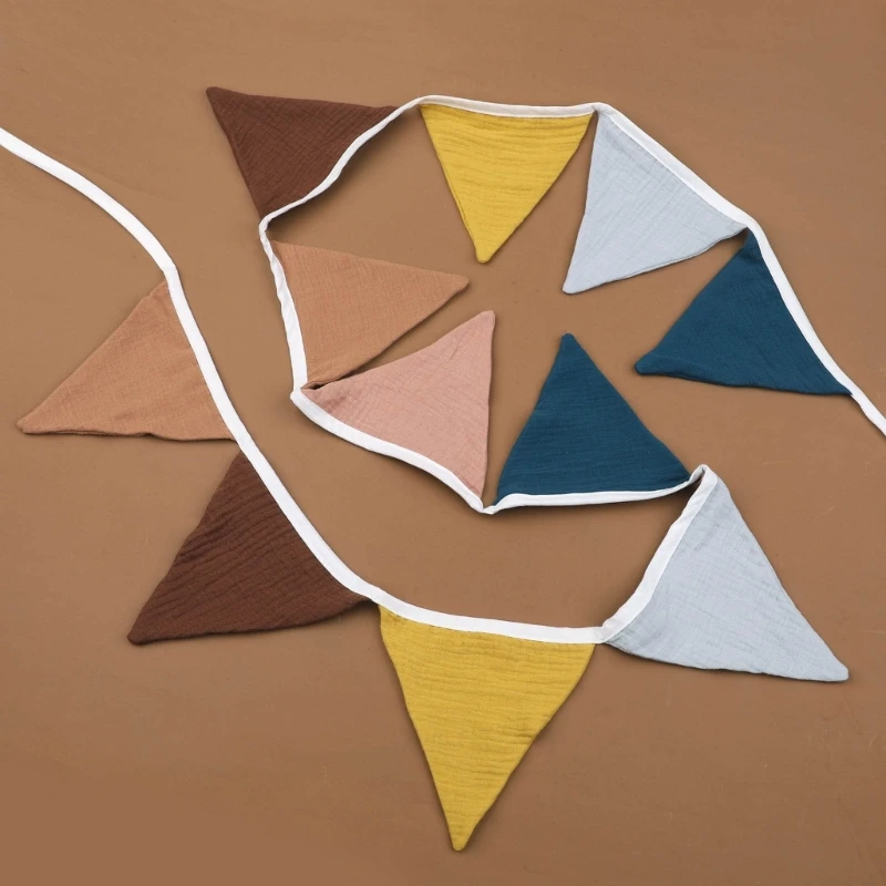 Guirnalda de banderines triangulares de algodón para habitación de bebé - imagen 4