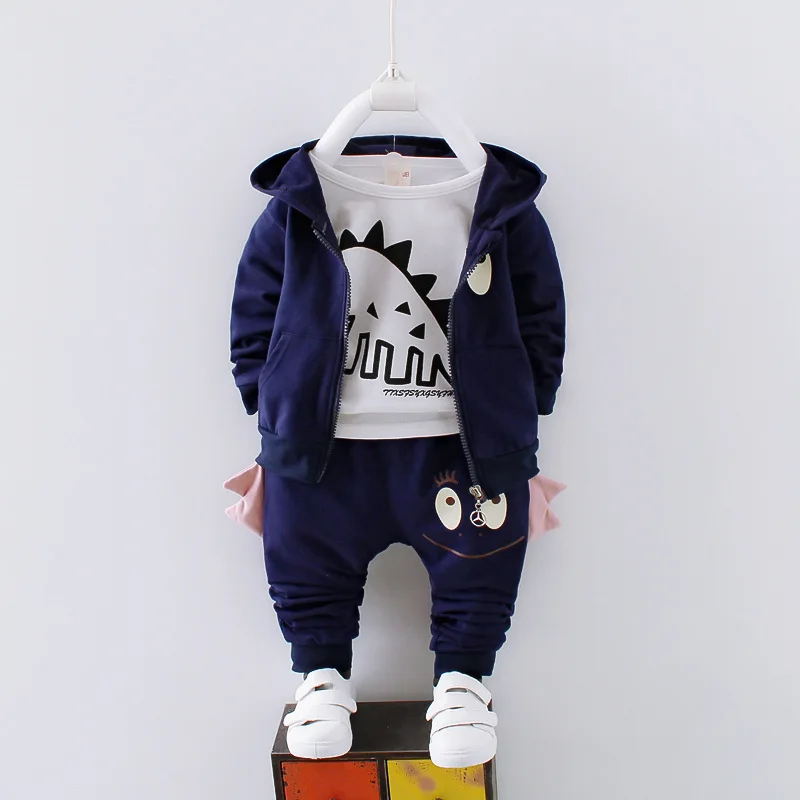 Conjunto de otoño para bebé: chaqueta con capucha, camiseta y pantalón