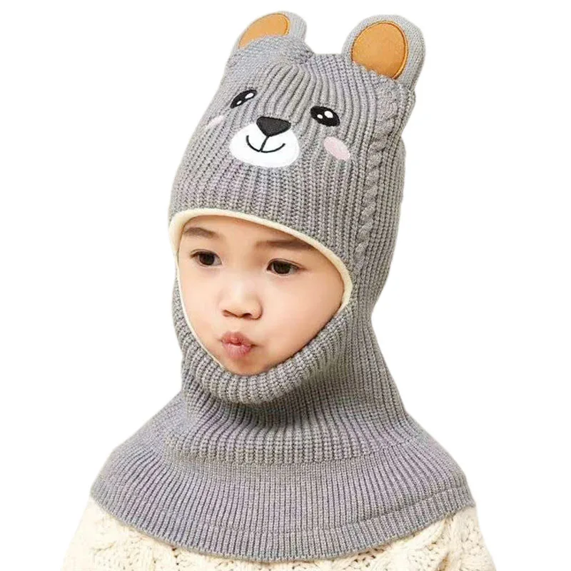Gorro de invierno bebé de terciopelo con capucha osito - imagen 4