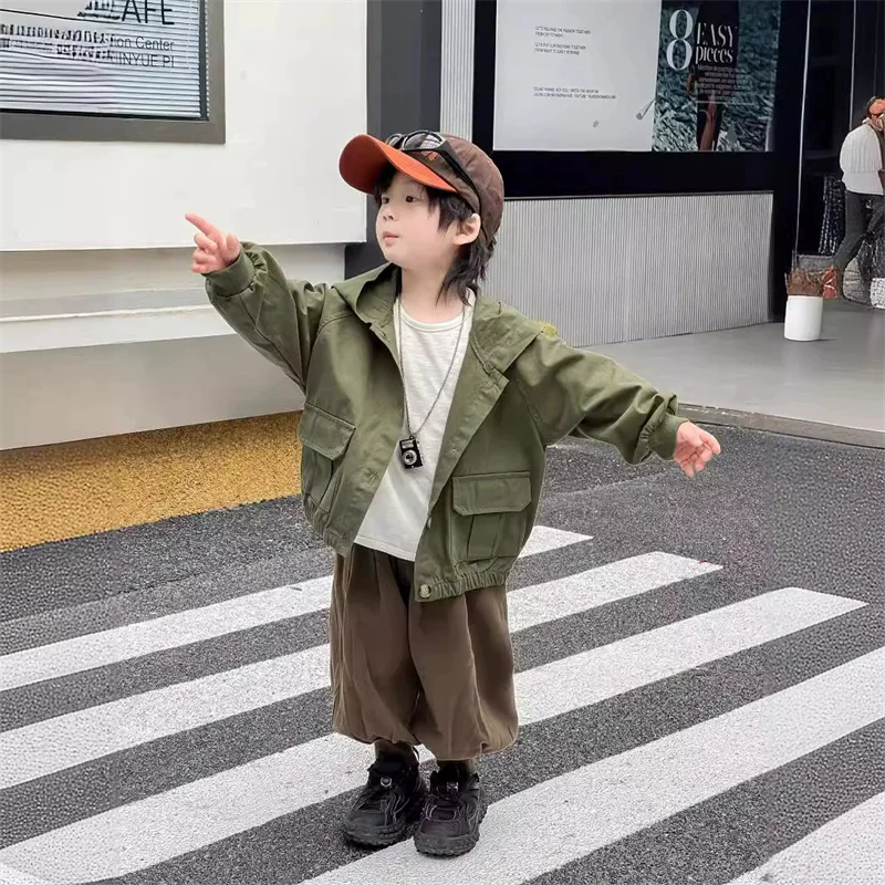 Abrigo primavera niños gabardina con capucha - imagen 2