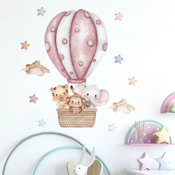 Pegatinas de globo de aire caliente acuarela para habitación infantil