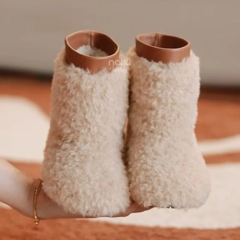 Botas de invierno antideslizantes algodón para niñas estilo retro - imagen 3