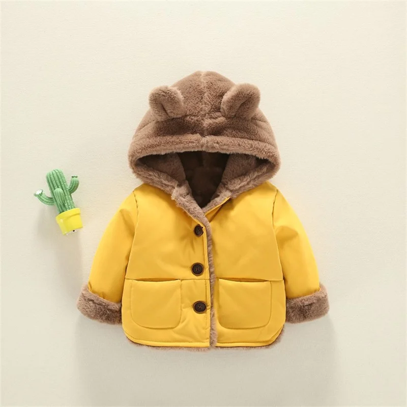 Abrigo de invierno acolchado para bebé con capucha - imagen 3