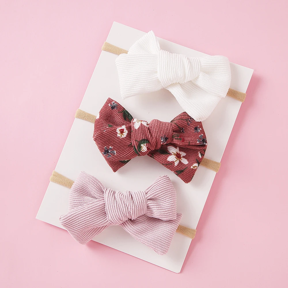 Diadema bebé de algodón con lazo estampado para niña - imagen 3