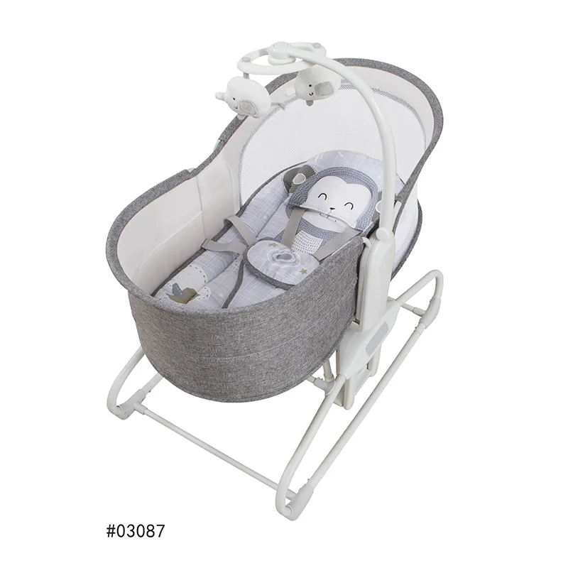 Mecedora eléctrica bebé – Cuna columpio con amortiguador - imagen 5