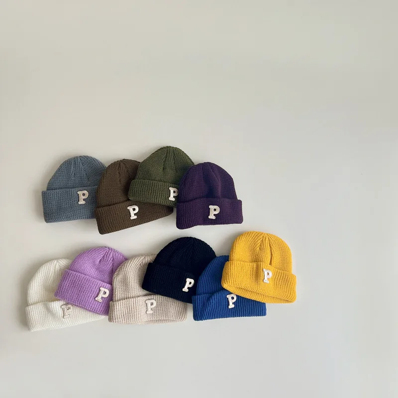 Gorro de lana estilo coreano con letras INS para otoño e invierno