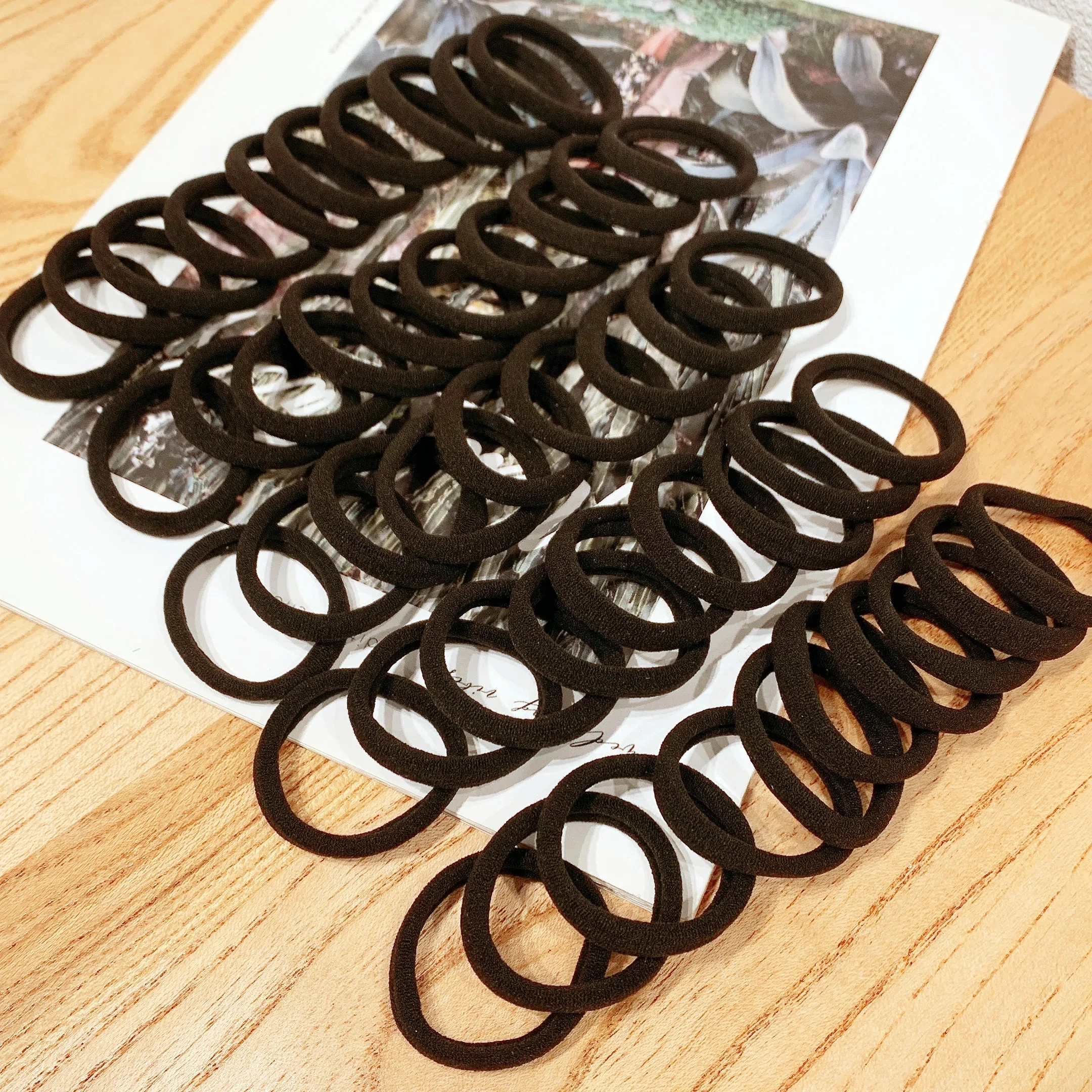 Diadema infantil negra elástica con lazos para el cabello - imagen 4