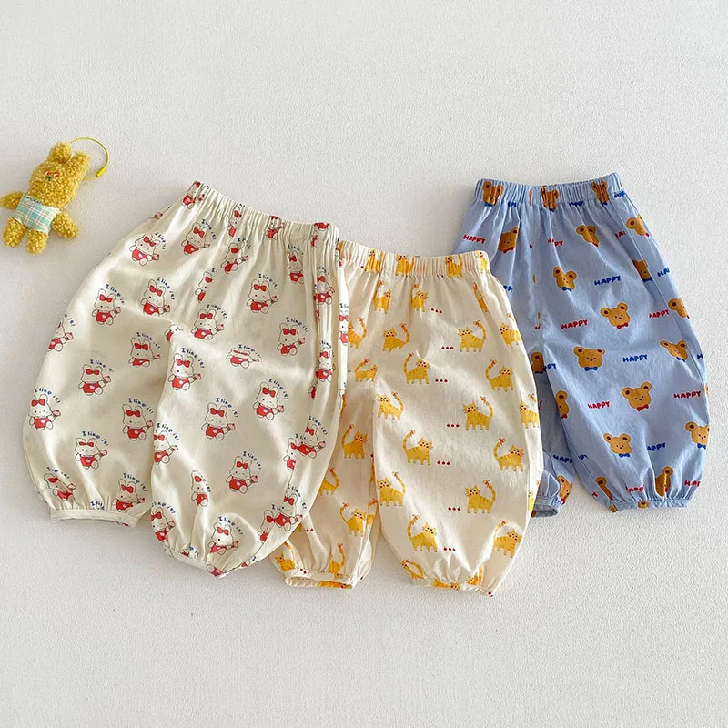 MILANCEL pantalones de verano sueltos finos para niñas con osos - imagen 4