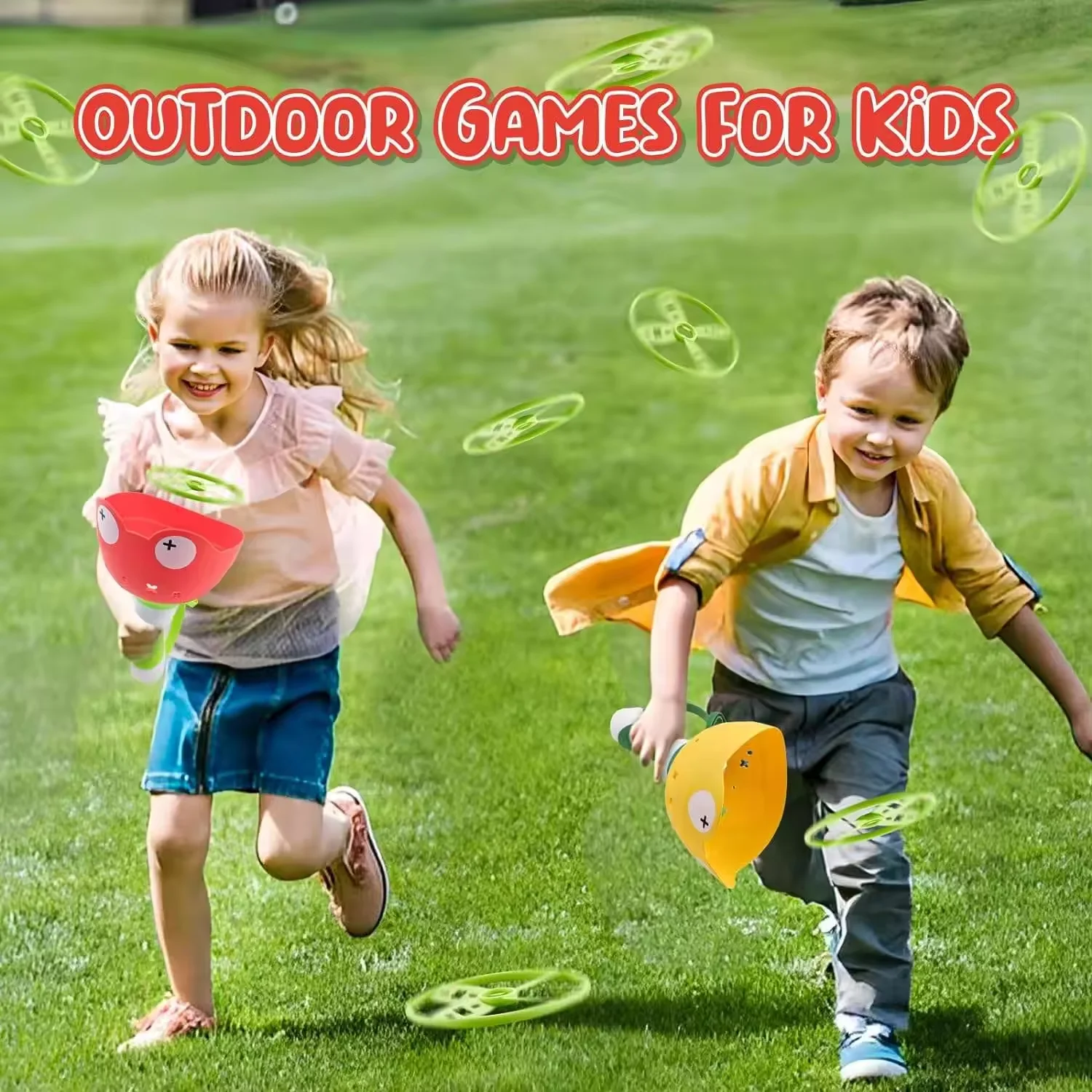 Disco volador para niños con lanzador - Juguete al aire libre