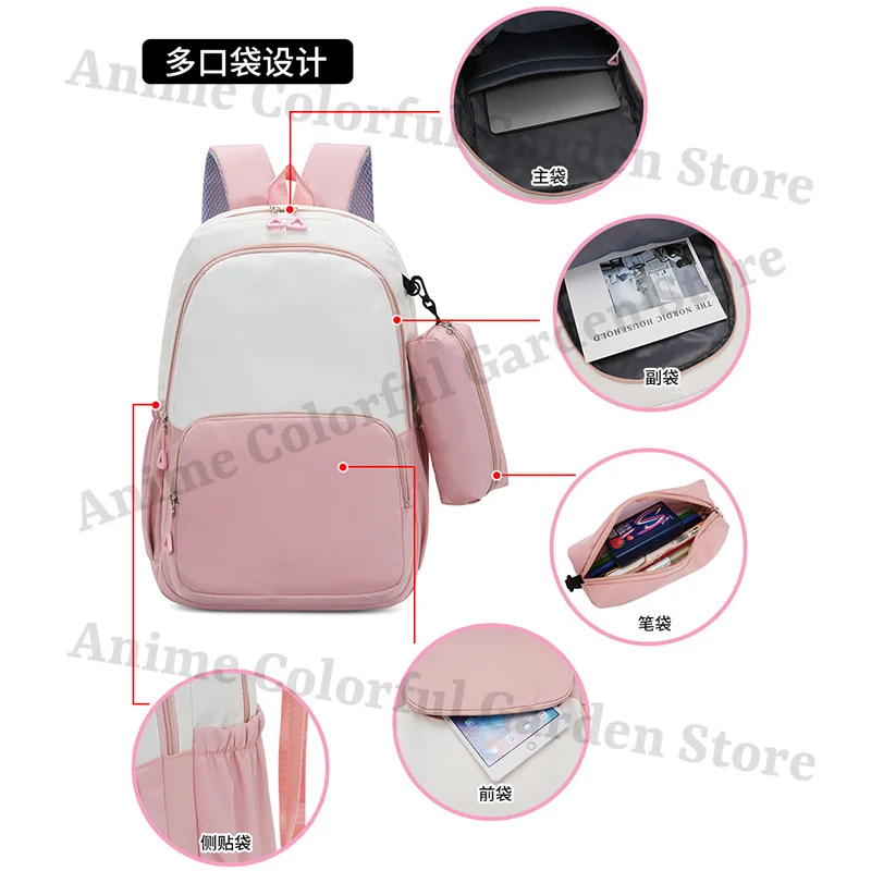 Mochila escolar de gran capacidad con diseño anime para estudiantes - imagen 3
