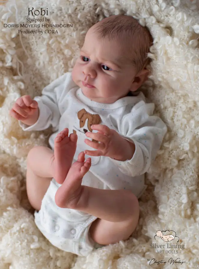 Kit muñeca reborn Kobi con cuerpo de tela y ojos - imagen 2