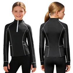 Camiseta manga larga niña media cremallera con bolsillos patinaje